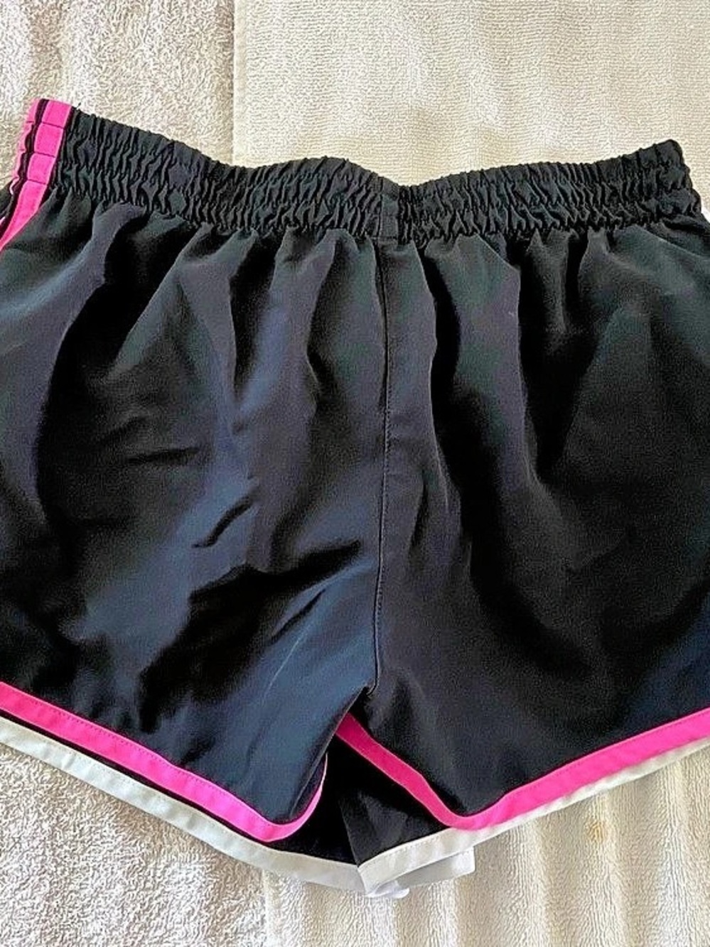 adidas Pacer 3-Stripes Woven Shorts Athletic Shorts Black & Pink Medium - Picture 4 of 8